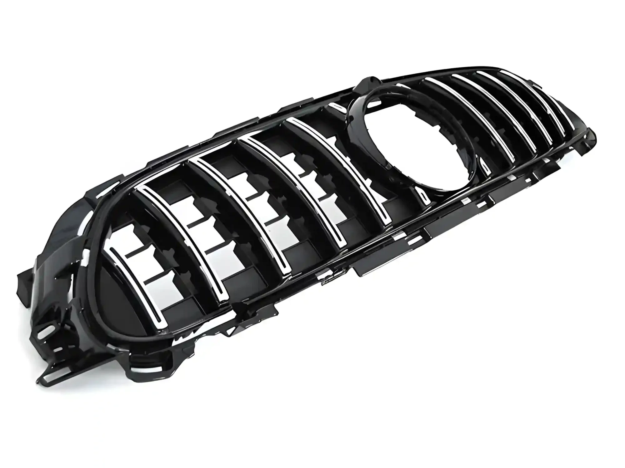 Grill Mercedes E-Class (W213) Facelift 2020 - 2023 │ Sportsgrill panamericana - svart høyglans / krom – bilde 4