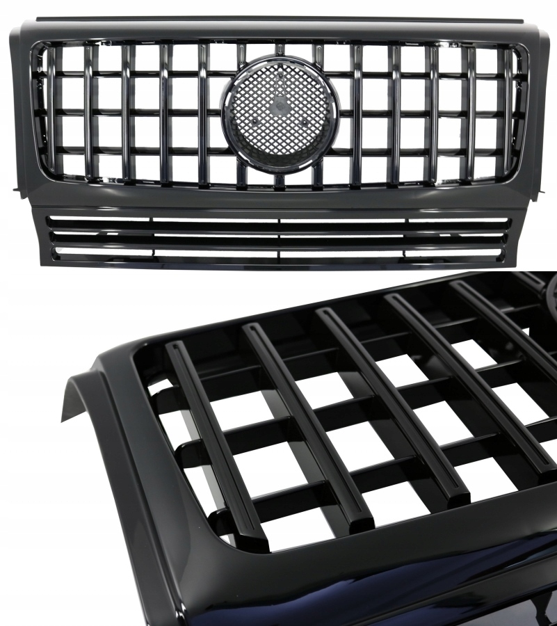 Grill Mercedes G-Class (W463) 1990 - 2012 │ Sportsgrill W464-stil - svart høyglans / krom