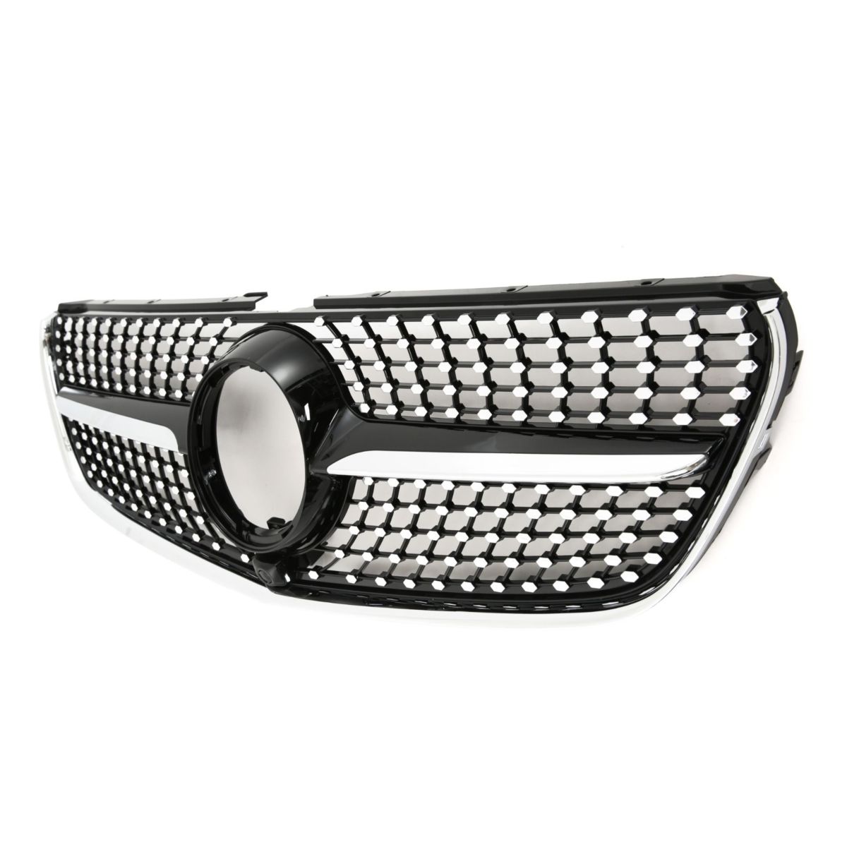 Grill Mercedes V-Class (W447) 2014 - 2019 │ Sportsgrill diamond - svart høyglans / krom