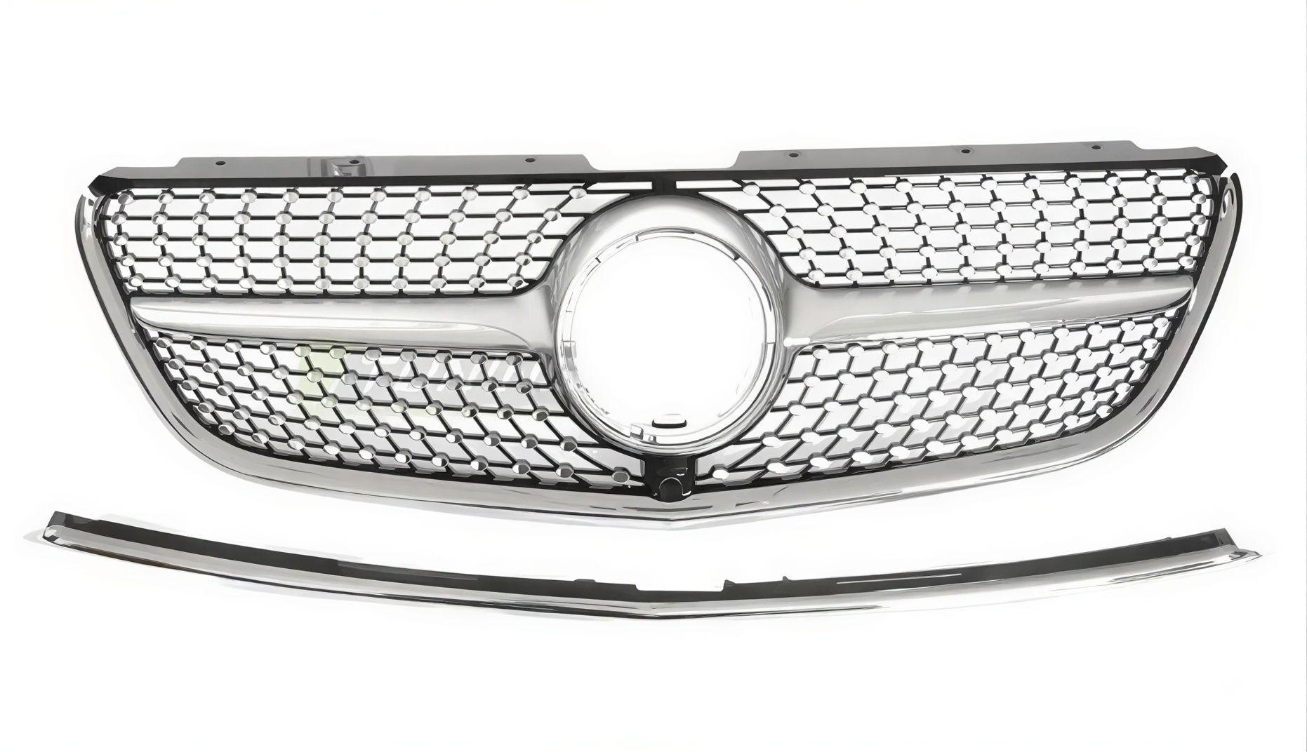 Grill Mercedes Vito (W447) 2014 - 2019 │ Sportsgrill diamond - sølv / krom – bilde 2