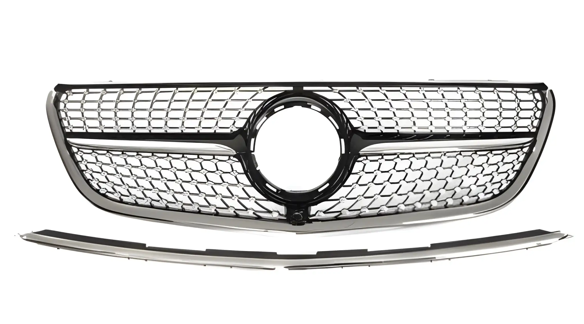 Grill Mercedes Vito (W447) 2014 - 2019 │ Sportsgrill diamond - svart høyglans / krom – bilde 2