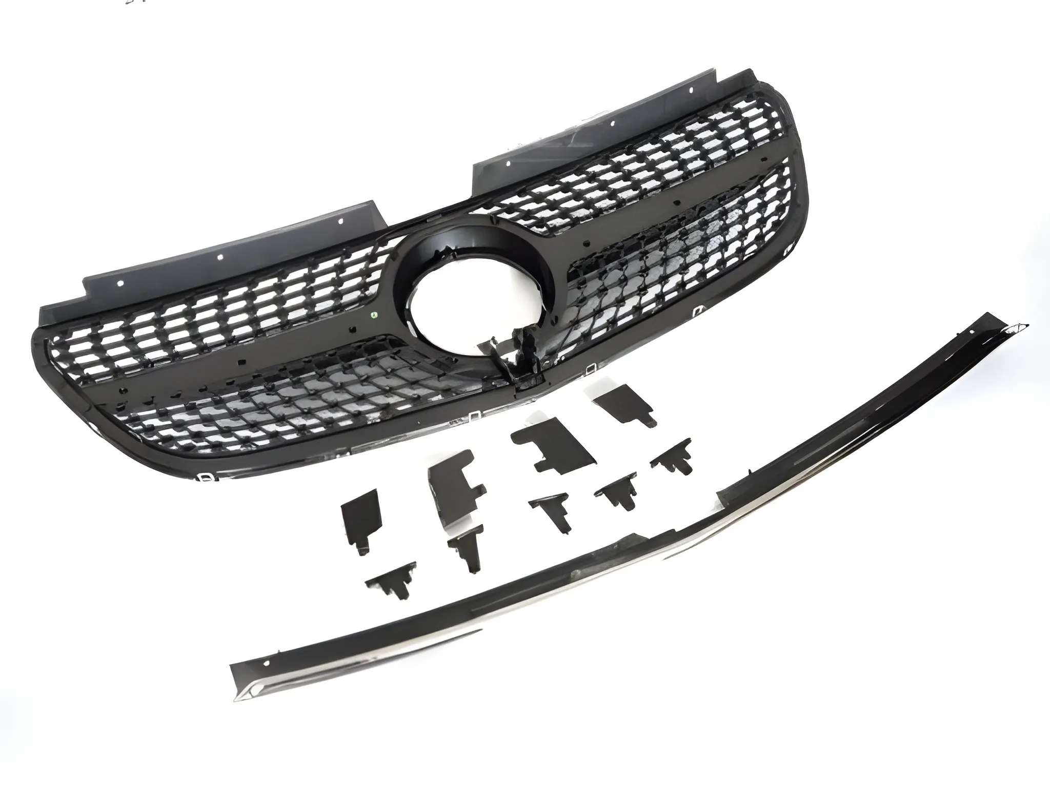 Grill Mercedes Vito (W447) 2014 - 2019 │ Sportsgrill diamond - svart høyglans / krom – bilde 3
