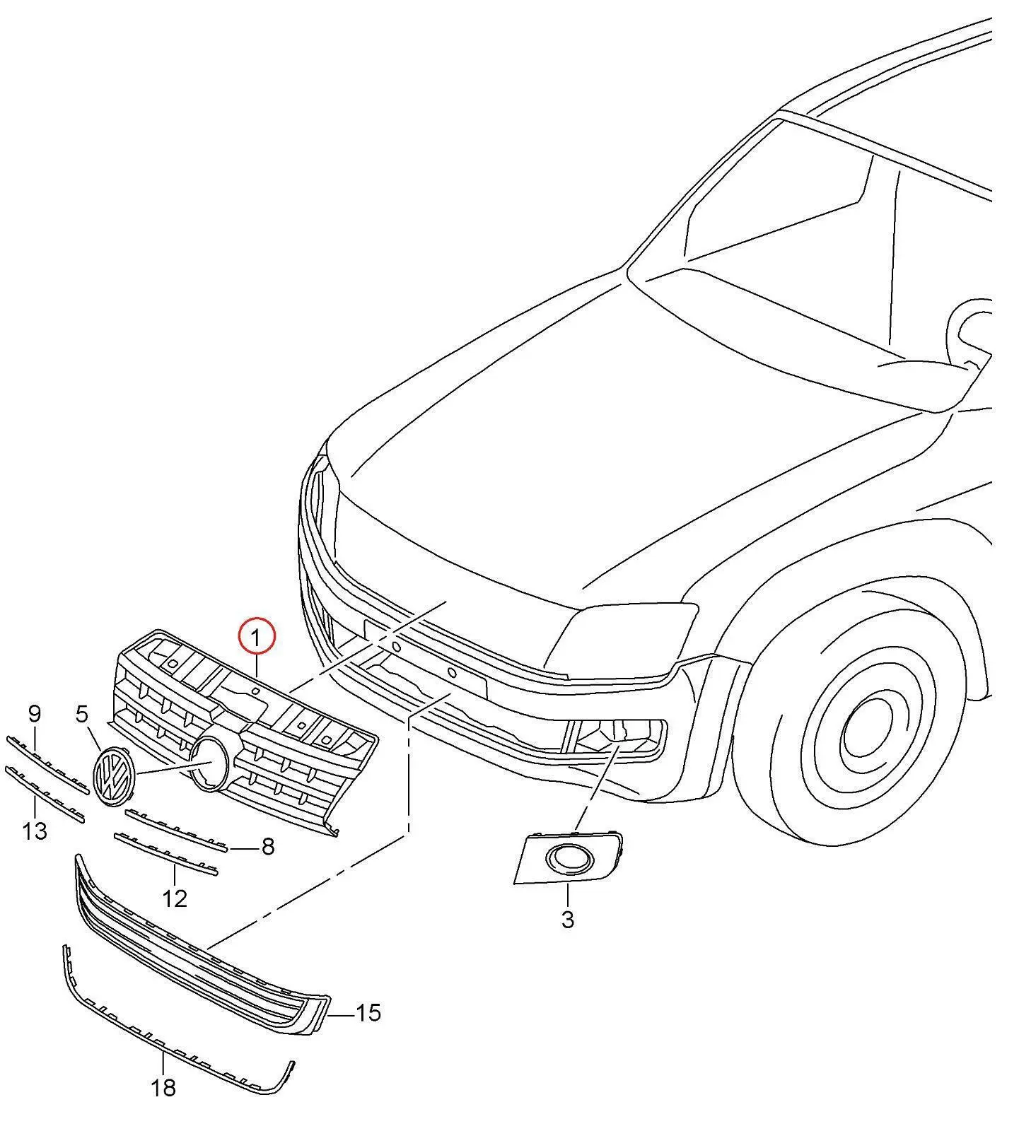 Grill OEM VW Amarok I 2009 - 2016 – bilde 4