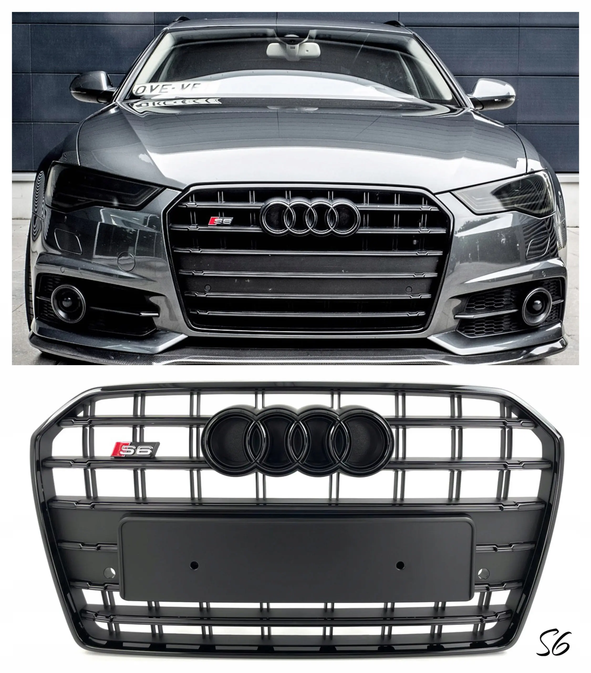 Grill Shadow Line Black Audi S6 C7 facelift 2014 - 2017