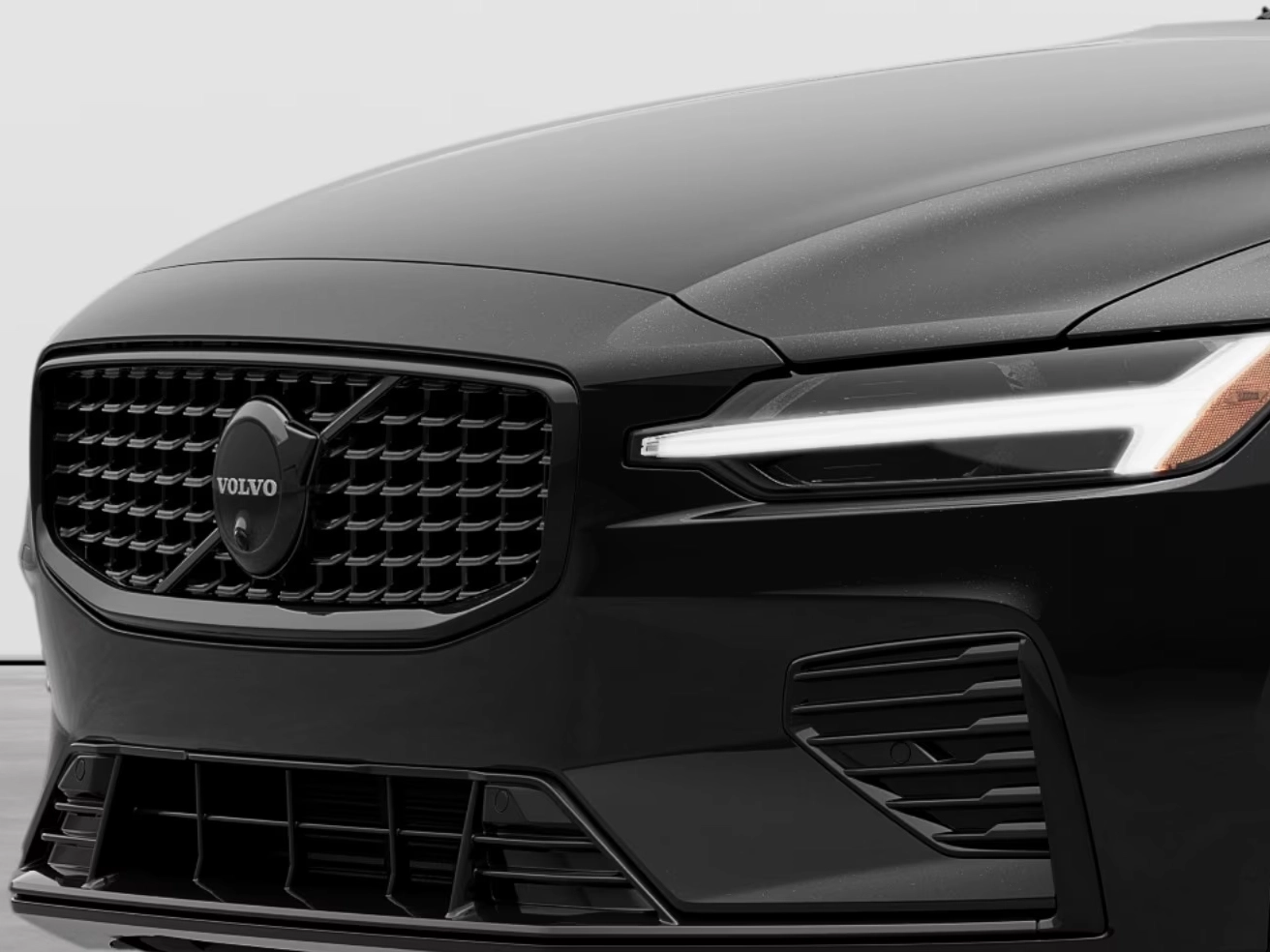 Grill Volvo S60 III / V60 III 2018 - 2024 | R-Design Black Edition - for modeller med frontkamera – bilde 4