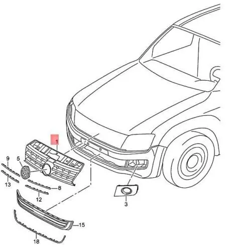 Grill VW Amarok 2013-2016 │ med Chromeiist – bilde 4
