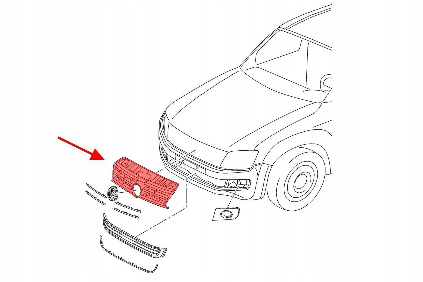 Grill VW Amarok I 2009 - 2016 – bilde 5