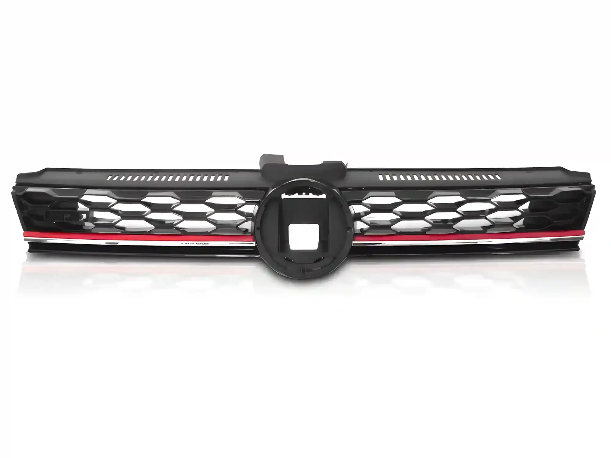 Grill VW Golf 7 Facelift 2017 - 2019 │ Sportsgrill GTI-stil - svart høyglans / rød stripe ACC – bilde 2
