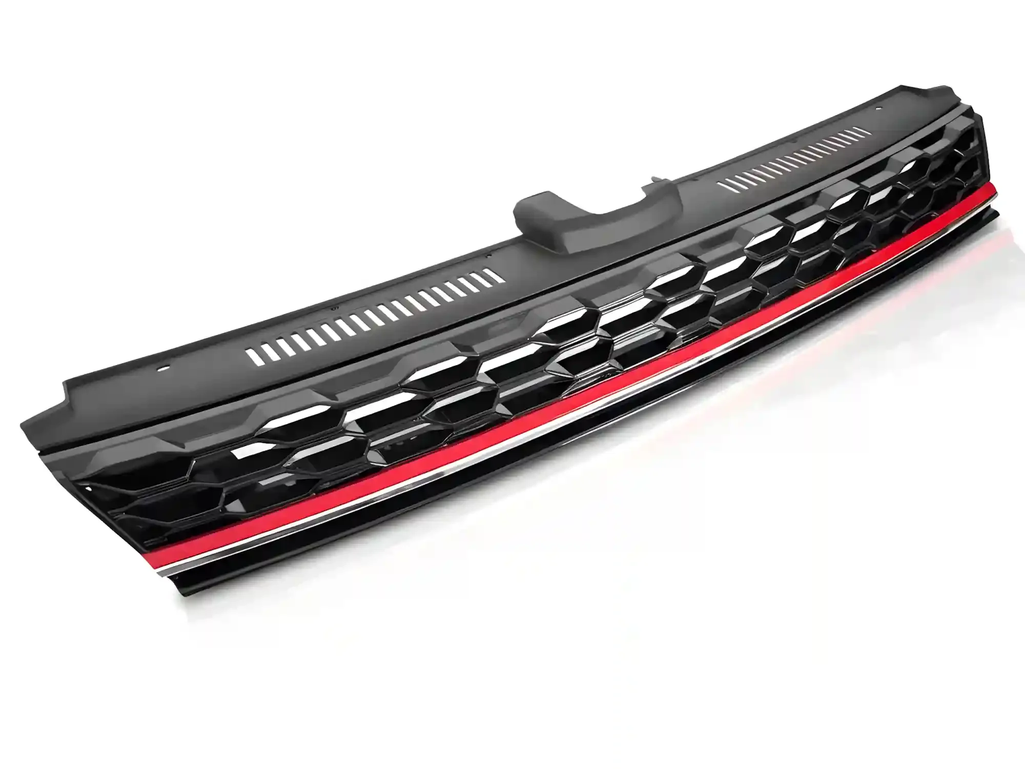 Grill VW Golf 7 Facelift 2017 - 2019 │ Sportsgrill GTI-stil - svart høyglans / rød stripe
