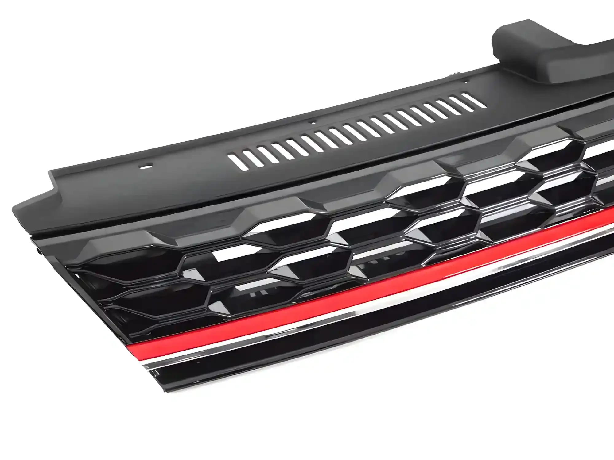 Grill VW Golf 7 Facelift 2017 - 2019 │ Sportsgrill GTI-stil - svart høyglans / rød stripe – bilde 3