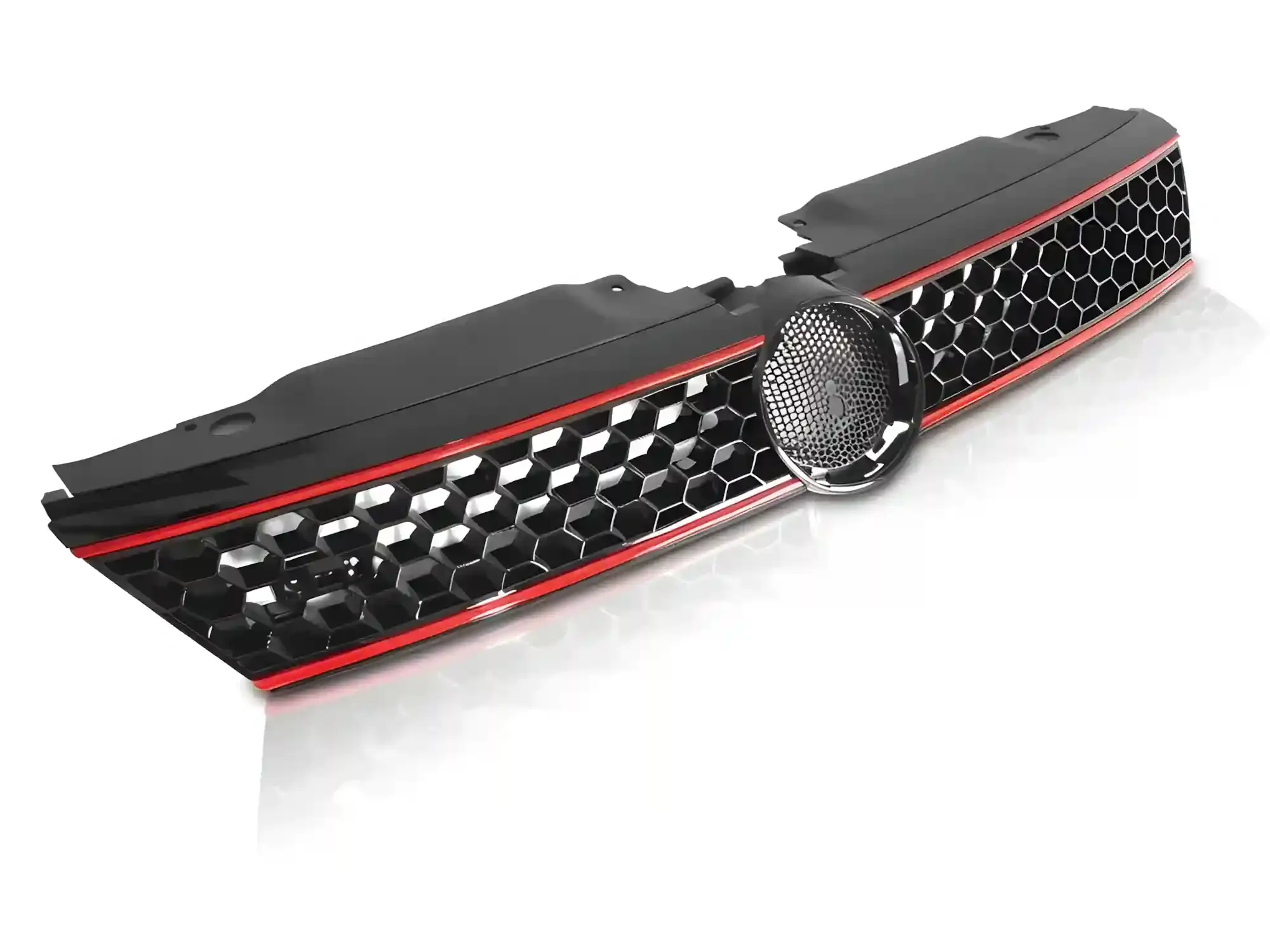 Grill VW Jetta VI 2011 - 2014 │ Sportsgrill GTI-stil - svart høyglans med rød linje