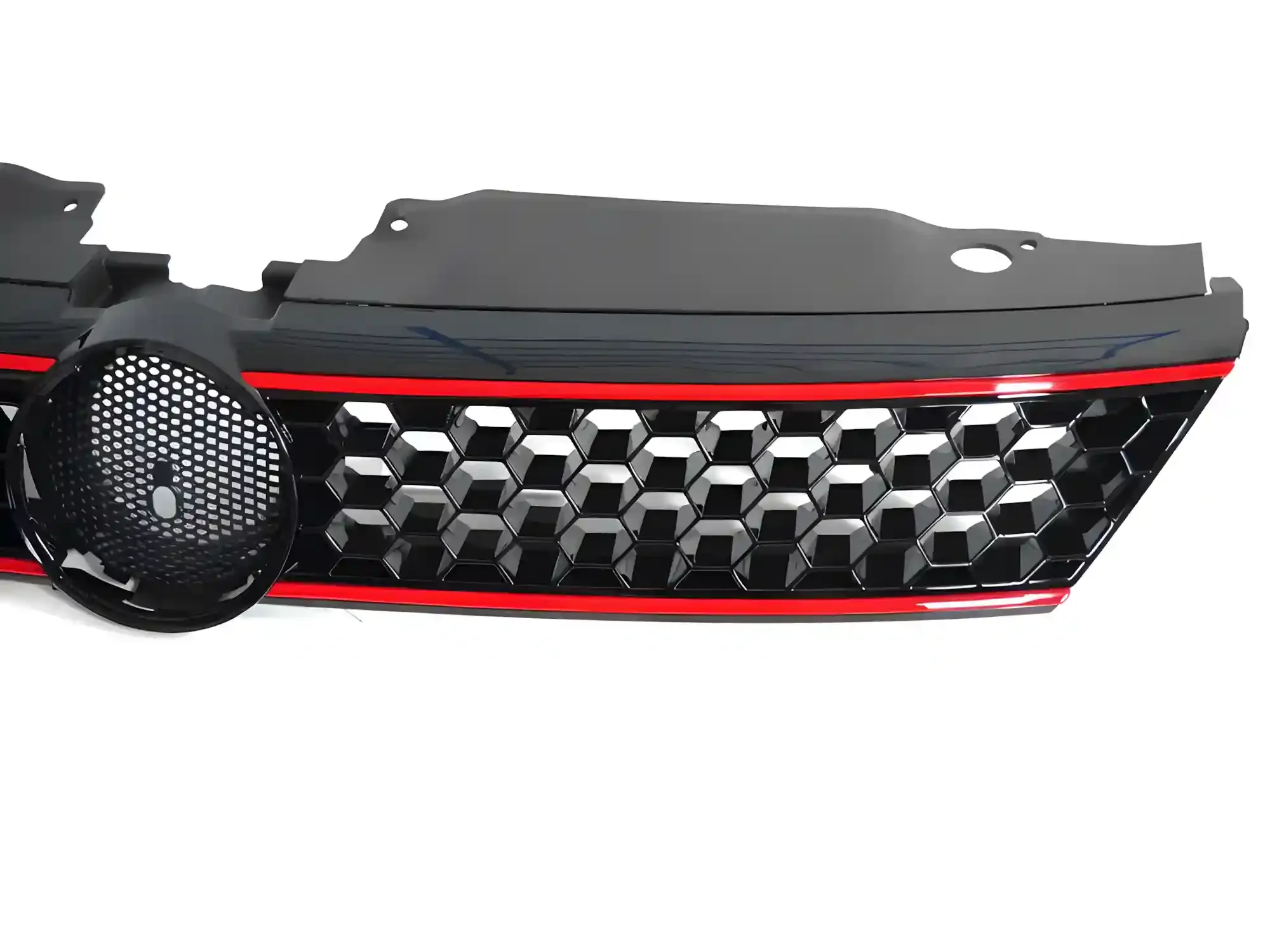 Grill VW Jetta VI 2011 - 2014 │ Sportsgrill GTI-stil - svart høyglans med rød linje – bilde 3