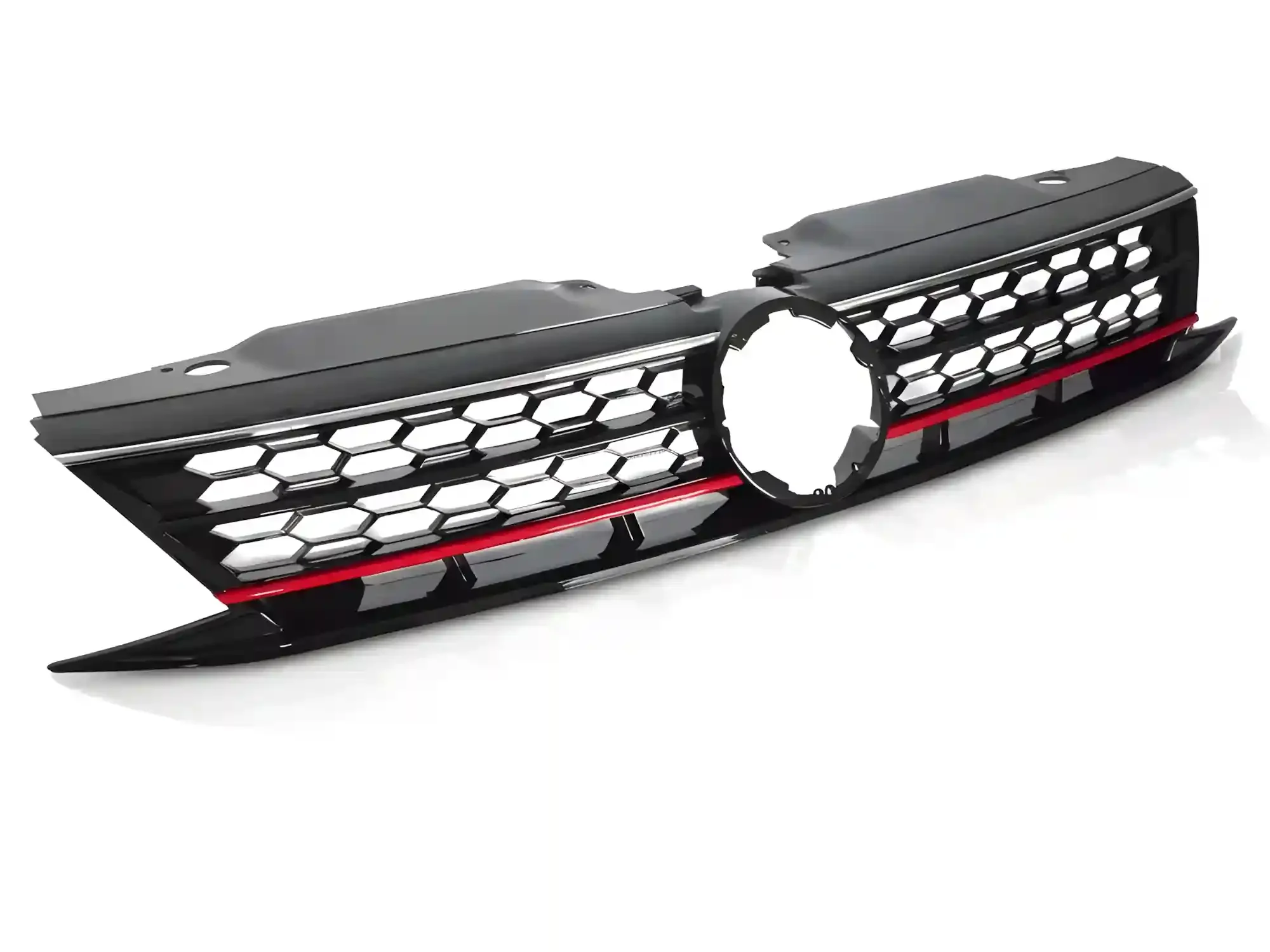 Grill VW Jetta (VI) Facelift 2014 - 2018 │ Sportsgrill GTI-stil - svart høyglans / rød stripe / chrome