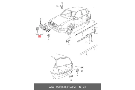 Grill VW Polo IV 2001 - 2005 │ med Chromeiist – bilde 2