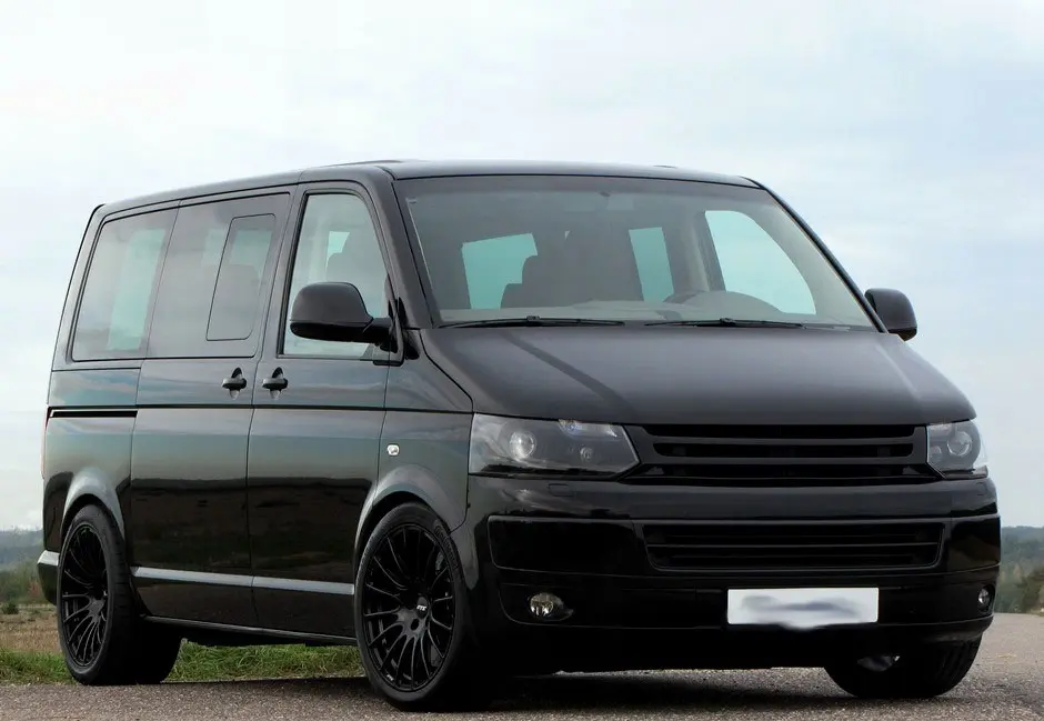 Grill VW T5.1 2009 - 2015  | Emblemfri Sport Matt Black – bilde 4