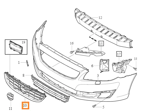 Grillinnsats Volvo Genuine® S80L 2013-2015 │ med CMbB