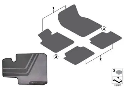Gulvmatter BMW 3 (F30/F31) / M3 (F80) 2011 - 2018 │ Genuine® M Performance Floor Liners – bilde 3