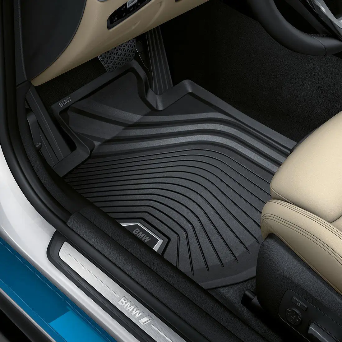 Gulvmatter foran BMW i4 (G26) 2021-> │ Allværsmatter Genuine® Floor Liners Image 1