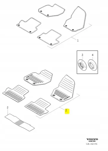 Gulvmatter Volvo S80 II 2006 - 2016 │ Genuine® Allværsmatter – bilde 4