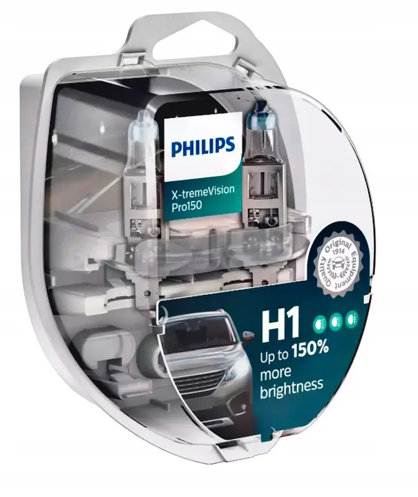 Halogenpære H1 Philips X-tremeVision Pro150 - sett 2 stk.