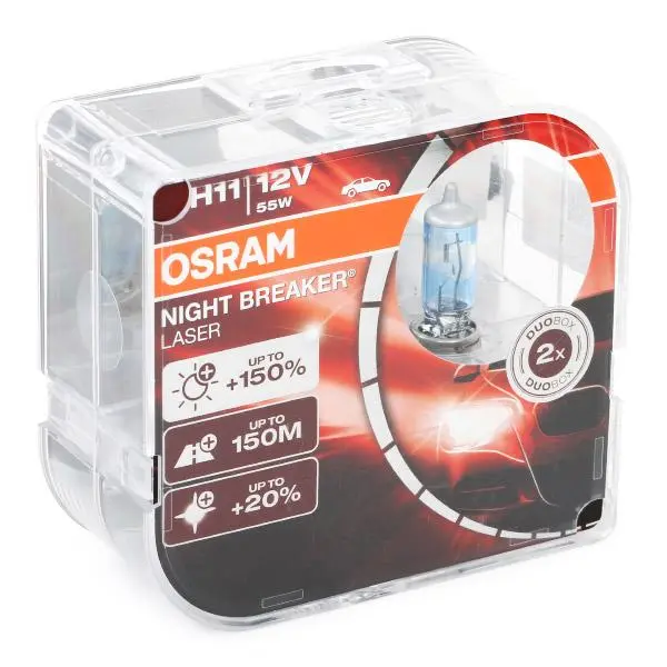 Halogenpære H11 Osram Night Breaker Laser +150% - sett 2 stk. – bilde 2