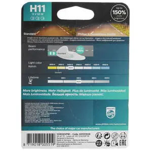 Halogenpære H11 Philips X-tremeVision Pro150 - 1 stk. Image 5