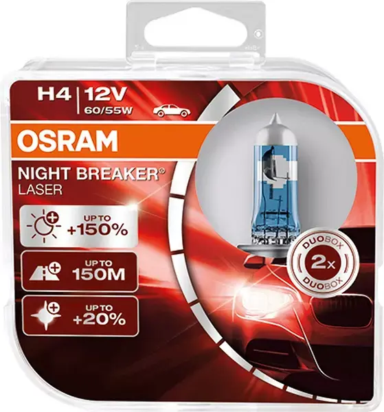 Halogenpære H4 Osram Night Breaker Lazer +150% - sett 2 stk. – bilde 2