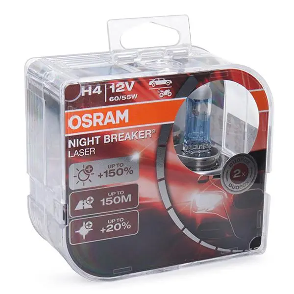 Halogenpære H4 Osram Night Breaker Lazer +150% - sett 2 stk. – bilde 3