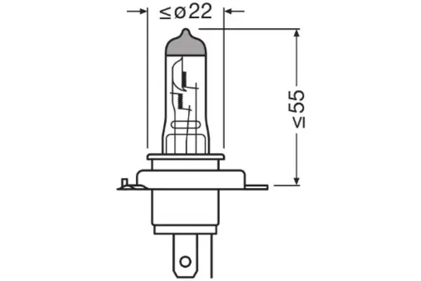 Halogenpære H4 Osram Truckstar Pro  24V +120% - 1 stk. – bilde 4