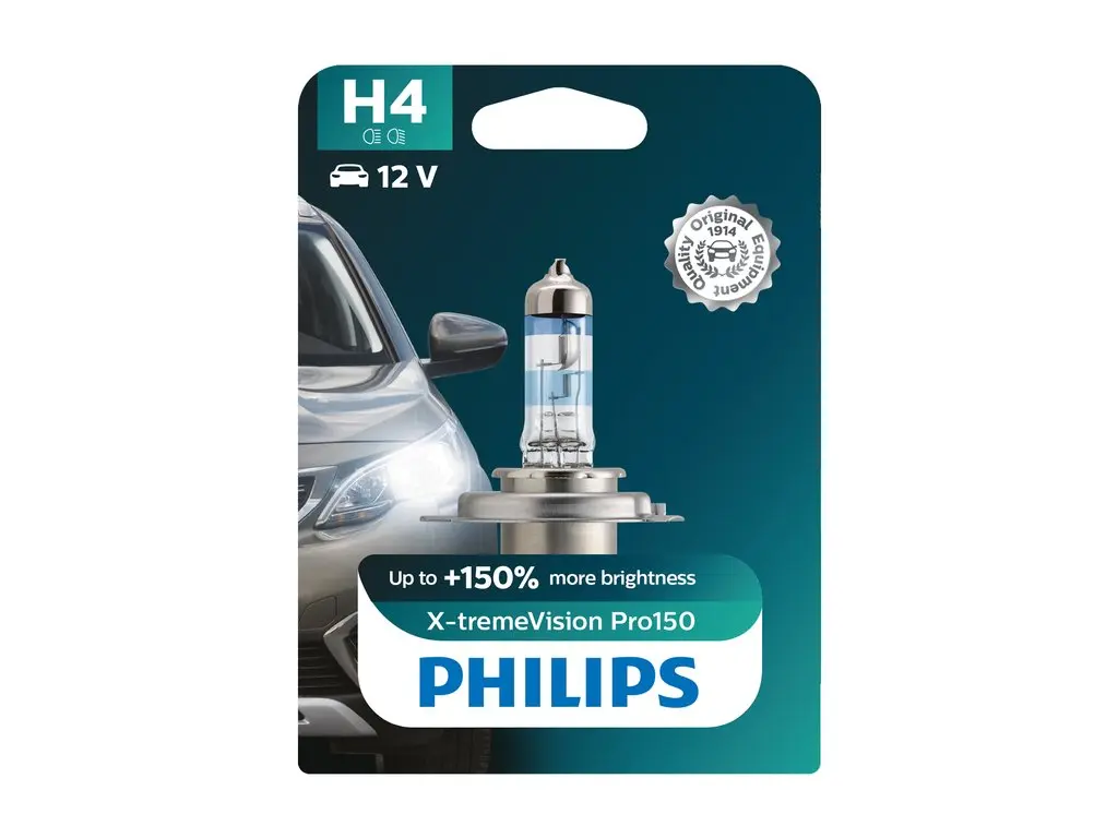 Halogenpære H4 Philips X-tremeVision Pro150 - 1 stk. – bilde 5