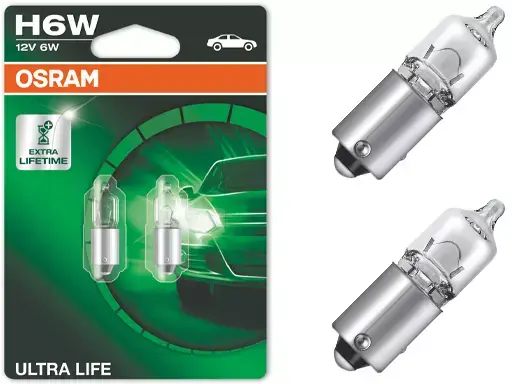 Halogenpære H6W Osram Ultra Life Extra Lifetime - sett 2 stk. – bilde 5