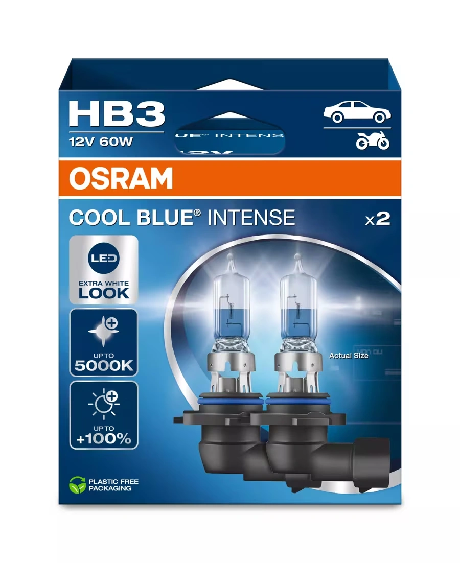 Halogenpære HB3 Osram Cool Blue Intense LED Look - sett 2 stk.