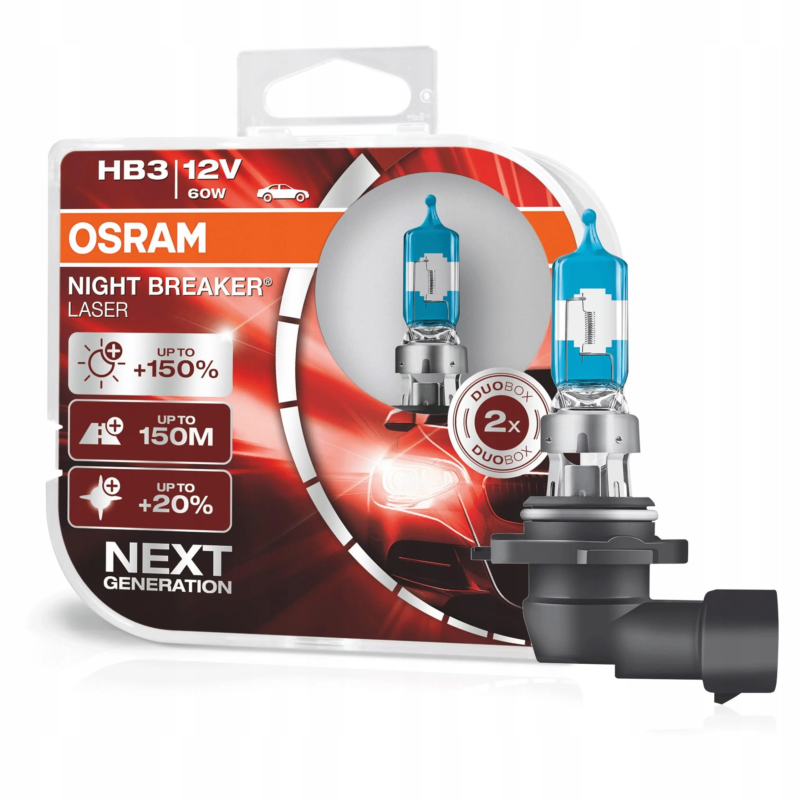 Halogenpære HB3 Osram Night Breaker Laser +150% - sett 2 stk. Image 1