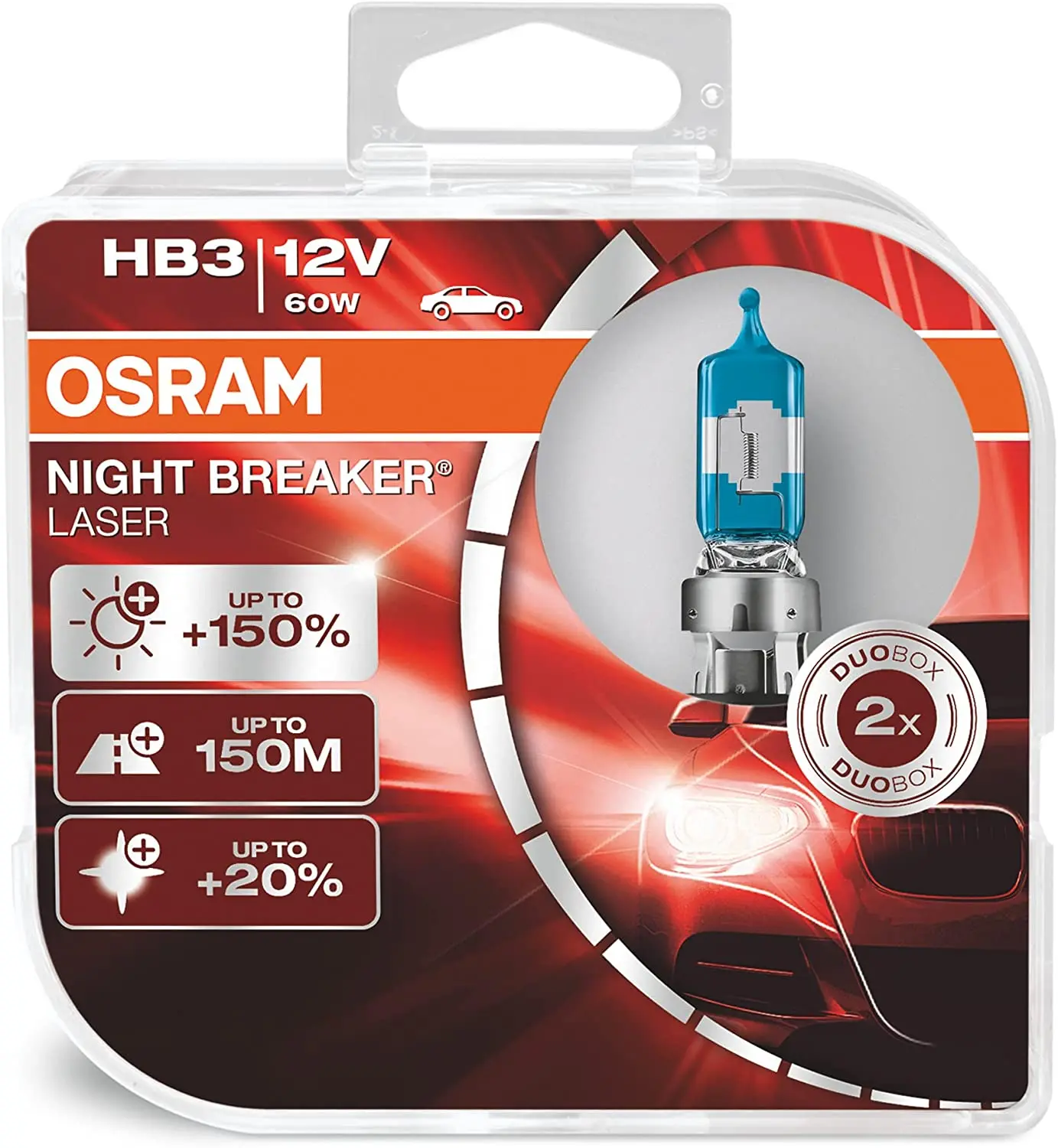 Halogenpære HB3 Osram Night Breaker Laser +150% - sett 2 stk. Image 2