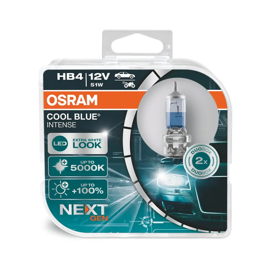 Halogenpære HB4 Osram Cool Blue Intense NextGen LED Look - sett 2 stk.