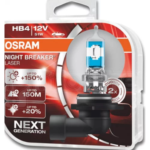Halogenpære HB4 Osram Night Breaker Laser +150% - sett 2 stk. – bilde 3