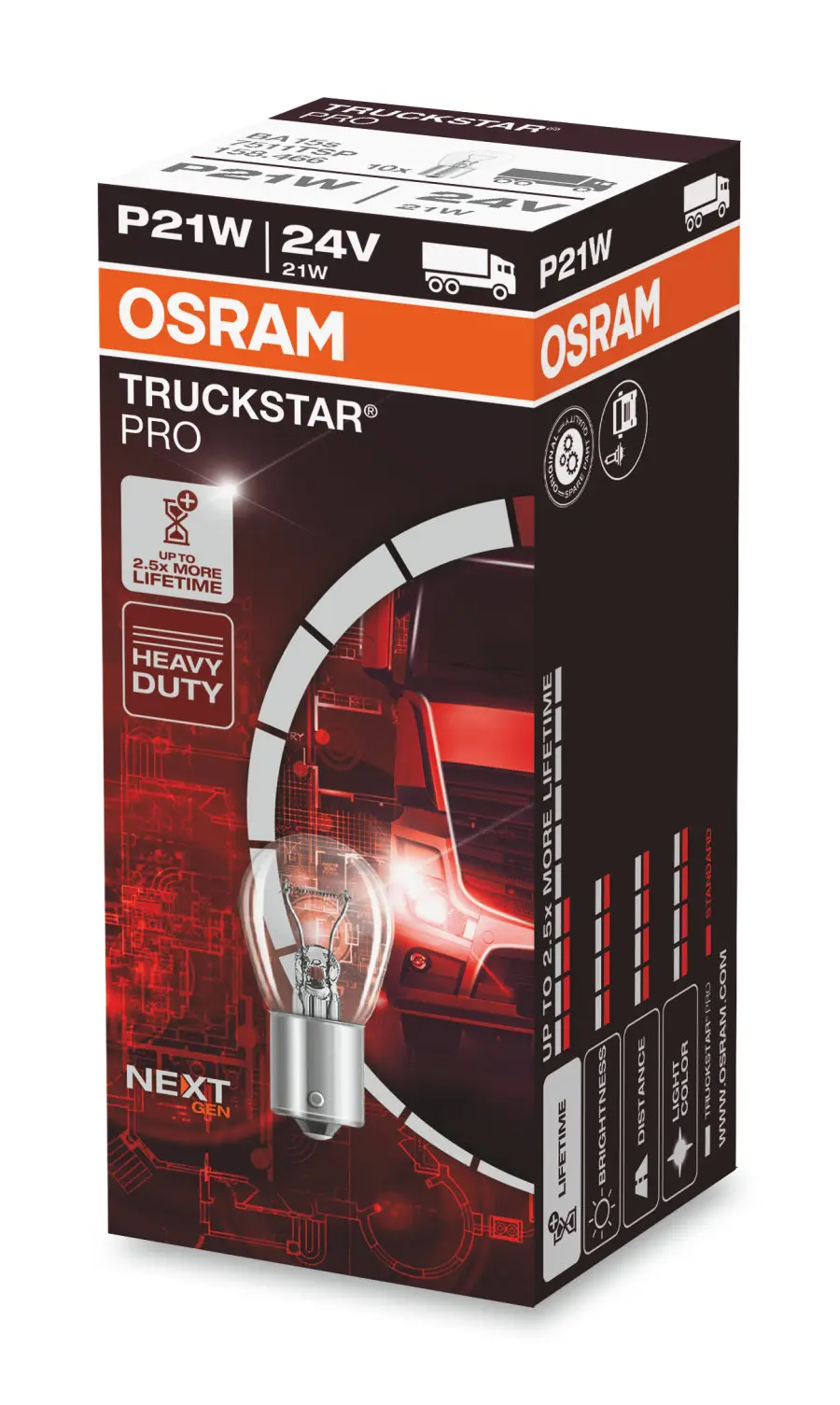 Halogenpære P21W Osram Truckstar Pro 24V - 1 stk.