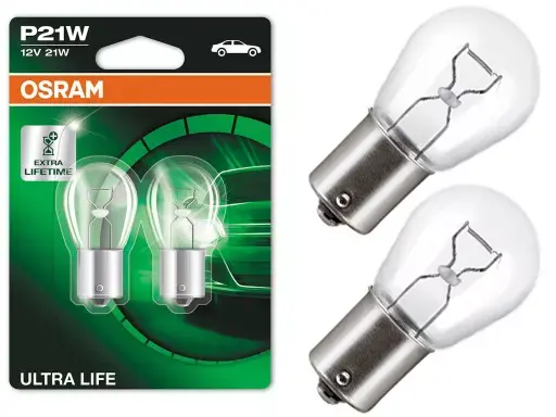 Halogenpære P21W Osram Ultra Life Extra Lifetime - sett 2 stk. Image 5