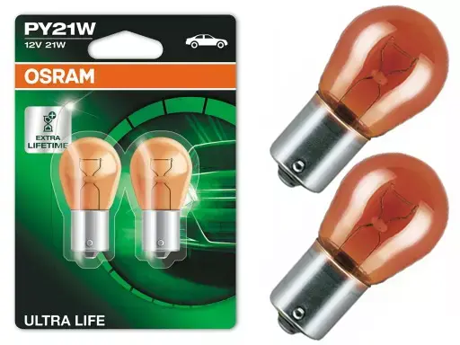 Halogenpære PY21W Osram Ultra Life Extra Lifetime Orange - sett 2 stk. – bilde 5