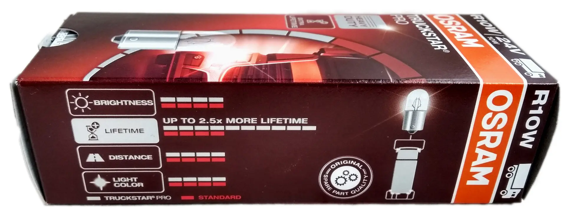 Halogenpære R10W Osram Truckstar Pro 24V - 1 stk. – bilde 5