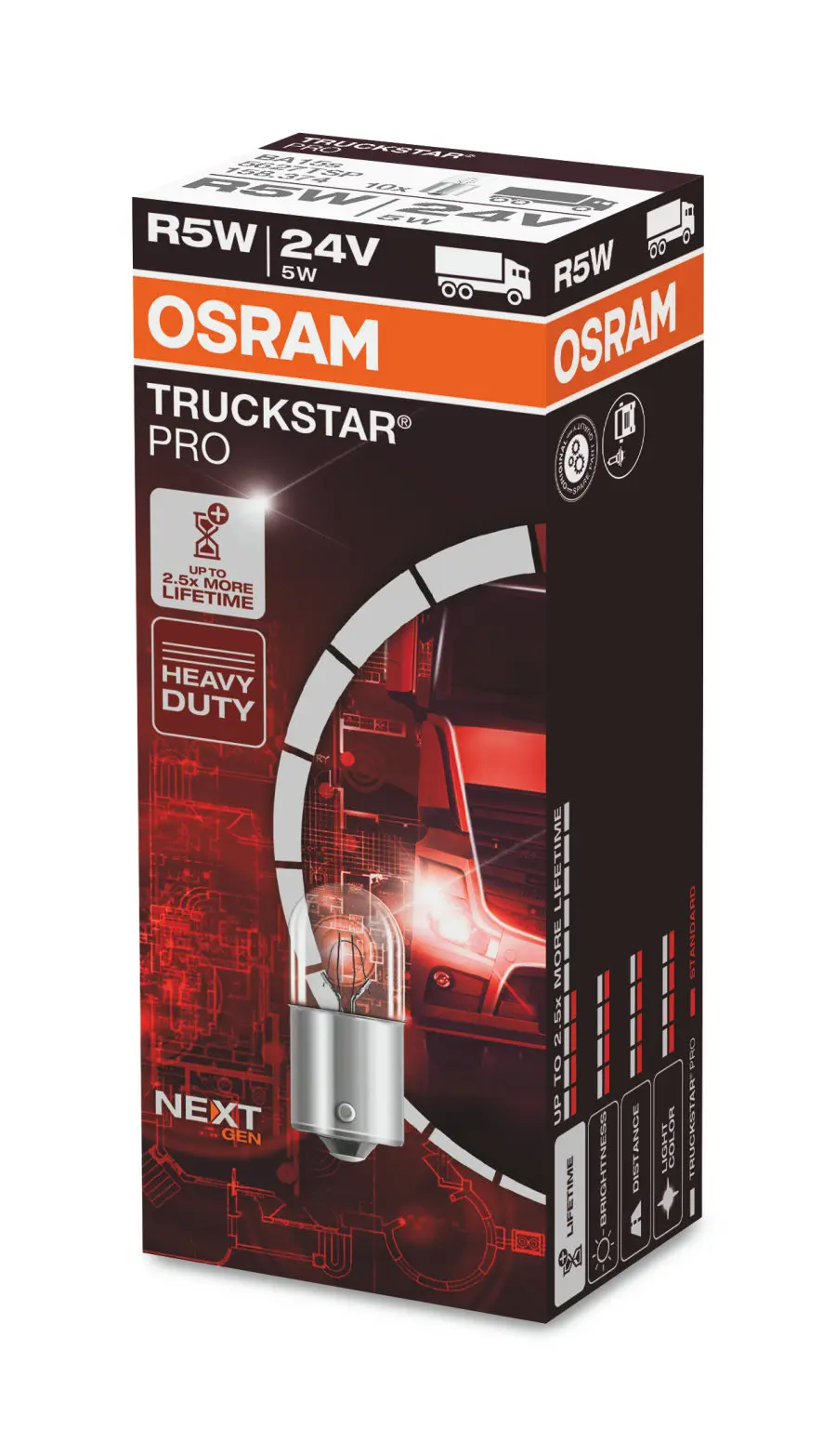 Halogenpære R5W Osram Truckstar Pro 24V - 1 stk.