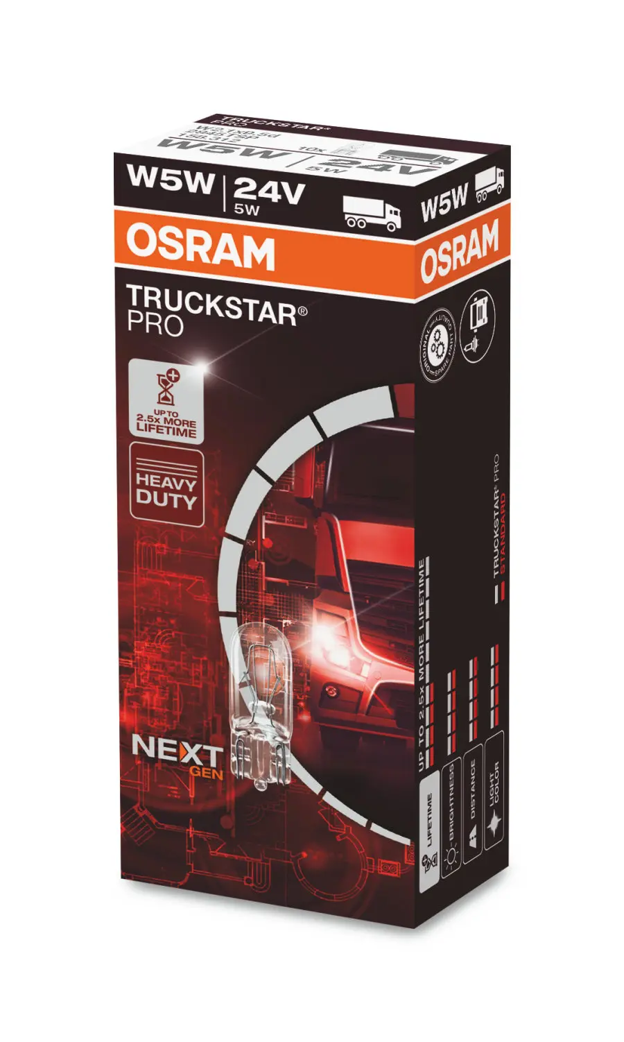 Halogenpære W5W Osram Truckstar Pro 24V - 1 stk.