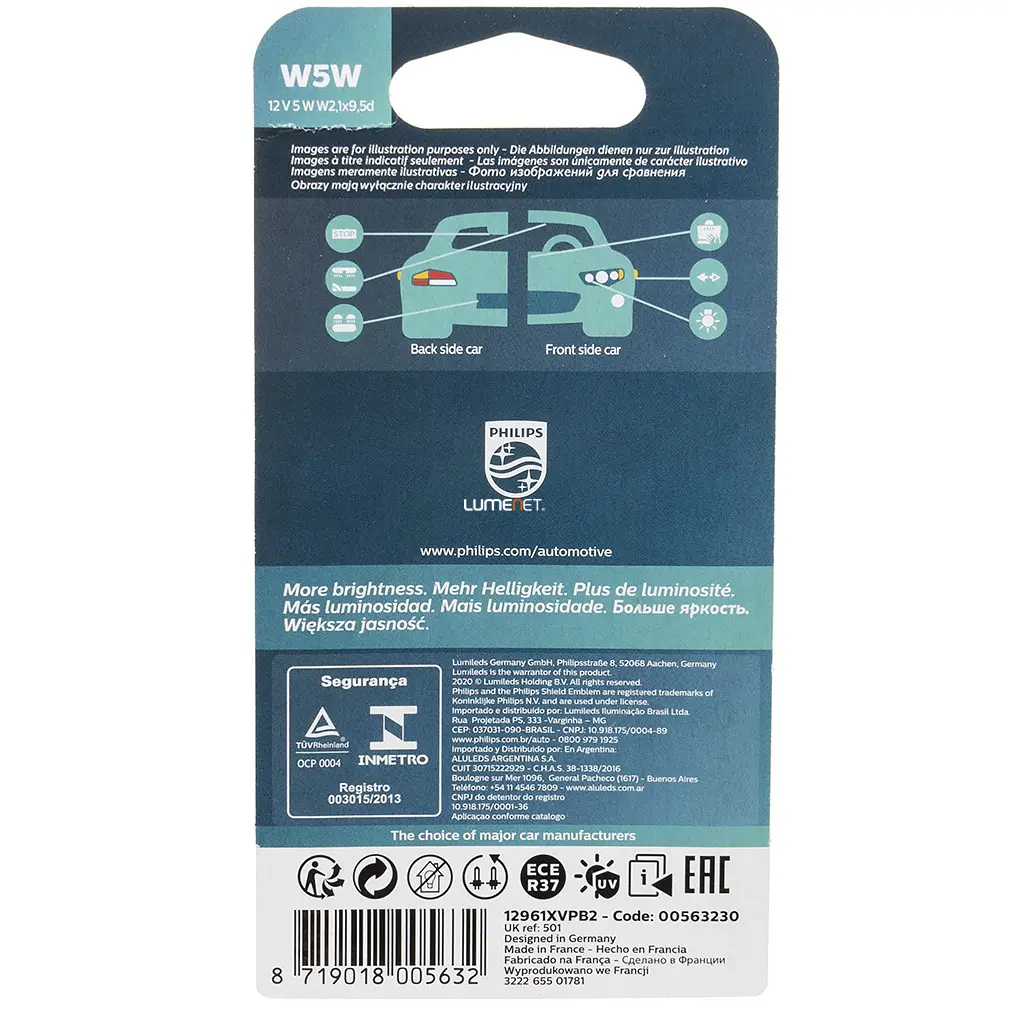 Halogenpære W5W Philips X-tremeVision Pro150 - sett 2 stk. – bilde 5