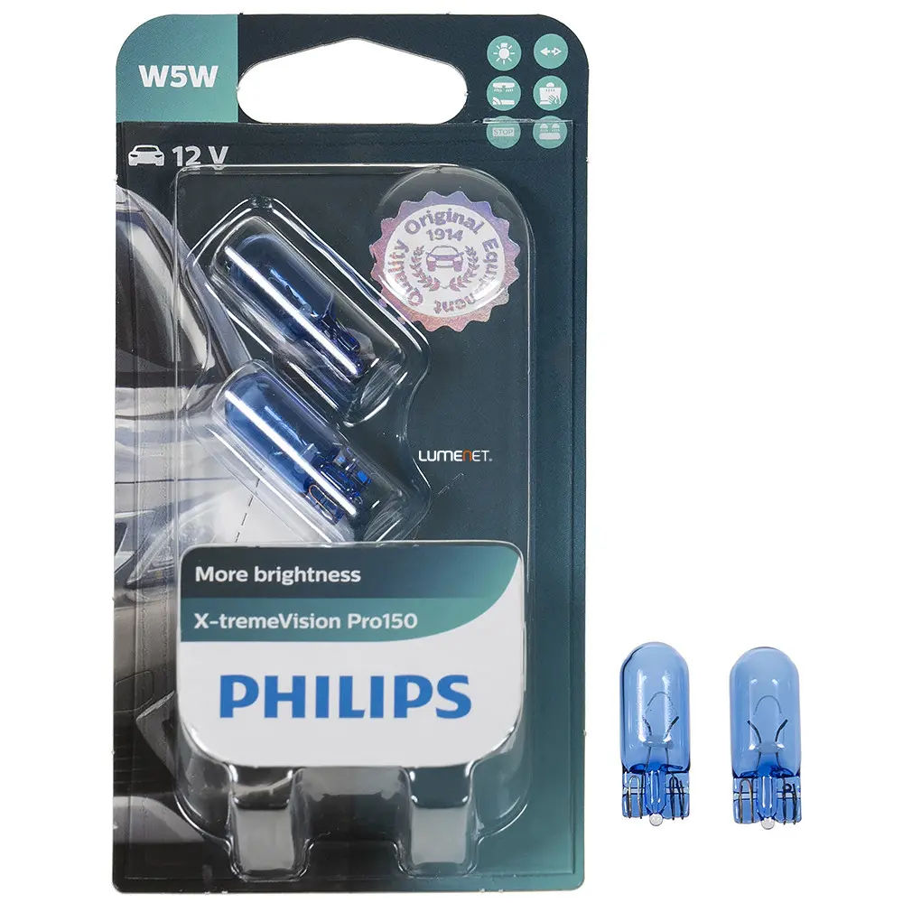 Halogenpære W5W Philips X-tremeVision Pro150 - sett 2 stk. – bilde 6
