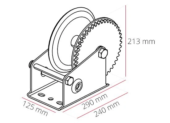Håndvinsj Dragon Winch 1200 kg │ stålwire 17 m - med sveiv – bilde 4