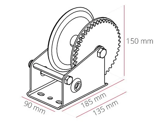 Håndvinsj Dragon Winch DWK 12 med stropp trekkraft på 540 kg og 10 m stropp – bilde 3