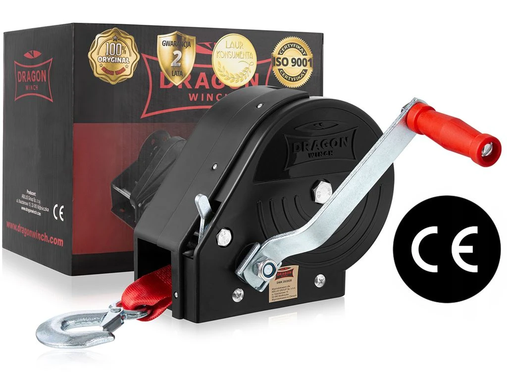 Håndvinsj Dragon Winch DWK 25 med kapsling stålline 1133 kg 10 m – bilde 2