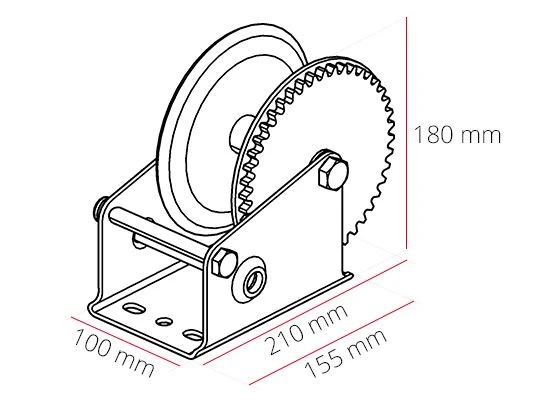 Håndvinsj Dragon Winch DWK 25 med kapsling stålline 1133 kg 10 m – bilde 3
