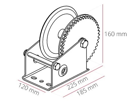 Håndvinsj Dragon Winch DWK 25 V med trekkraft på 1133 kg og 10 m stålline – bilde 5