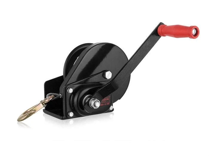 Håndvinsj Dragon Winch DWK-O 1200 HD med stålline trekkraft på 540 kg og 10 m stålline